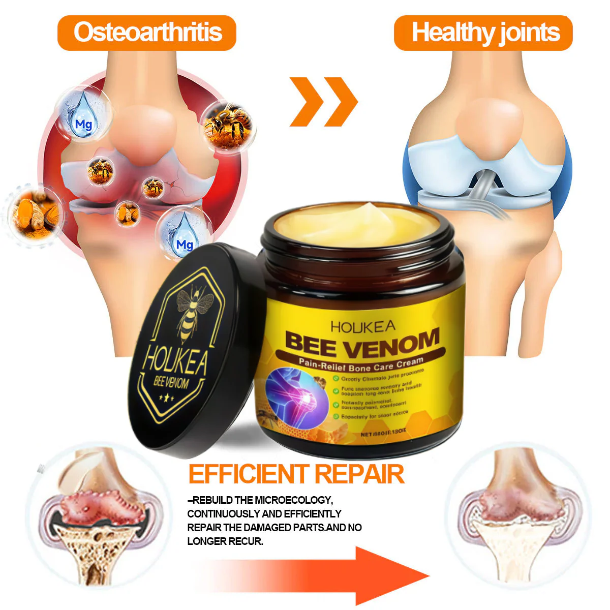 HOUKEA® Bee Venom Pain-Relief Bone Healing Cream ⏰